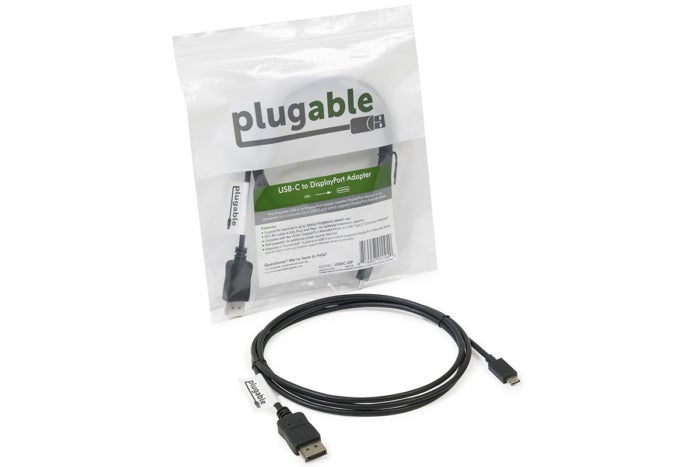 Амазонка продает   Подключаемый адаптер USB-C к DisplayPort   кабель за 20 долларов, и он поддерживает 4K видео на 30 Гц